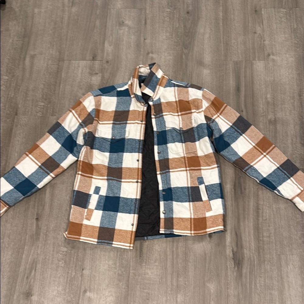 Aeropostale Blue and Brown Lightweight Shirt Jacket